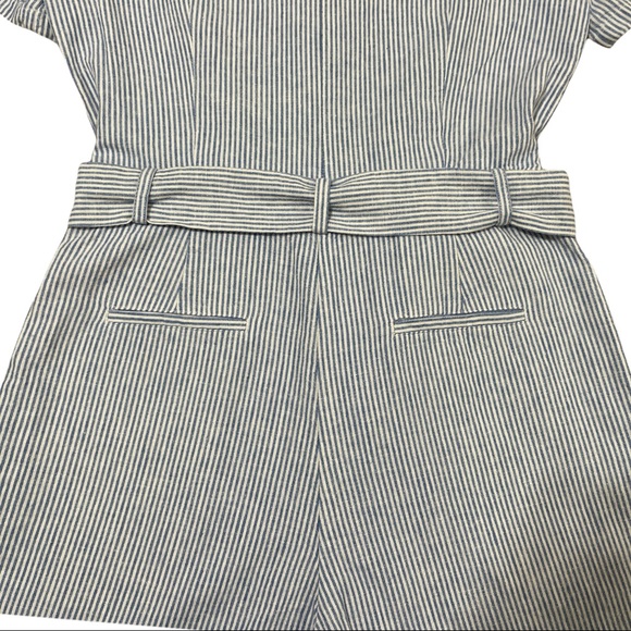 Boden Lucinda Romper Blue White Striped Linen/Cotton US 4 UK 8 - Picture 5 of 6